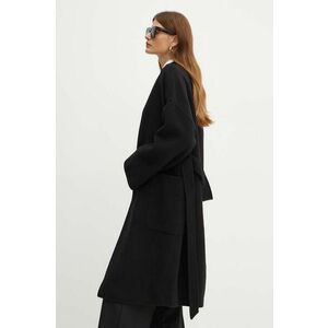 Weekend Max Mara palton de lana culoarea negru, de tranzitie, desfacut, 2425016011600 imagine