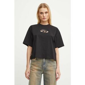 Diesel tricou din bumbac T-BUXT-CROP-OD femei, culoarea negru, A15096.0NIAX imagine