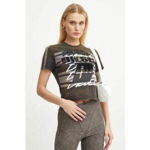 Diesel tricou din bumbac T-UNCUTIE-STRIPE femei, A14282.0NMAU imagine