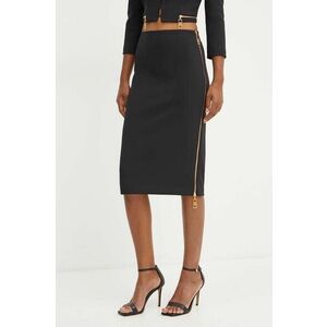 Elisabetta Franchi fusta culoarea negru, midi, drept, GO04746E2 imagine