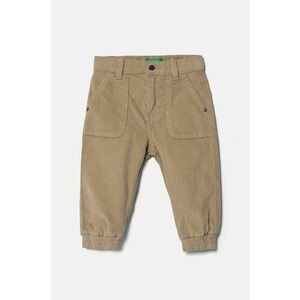 United Colors of Benetton pantaloni din catifea pentru copii culoarea bej, neted, 4AD5GE021 imagine