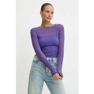 Karl Lagerfeld longsleeve femei, culoarea violet imagine