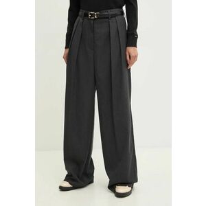 Dkny pantaloni femei, culoarea gri, drept, high waist, D2G4A194 imagine