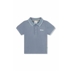 BOSS tricouri polo din bumbac pentru copii culoarea gri, neted, J51281 imagine