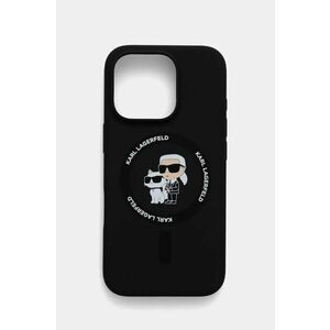 Karl Lagerfeld etui pentru telefon iPhone 16 Pro 6.3 culoarea negru, KLHMP16LSCMKCRHK imagine