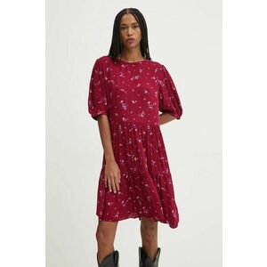 Tommy Jeans rochie culoarea bordo, mini, oversize, DW0DW18475 imagine