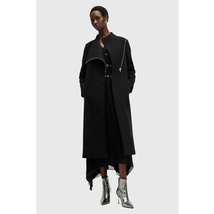 AllSaints palton de lana MARGOH COAT culoarea negru, de tranzitie, W009OB imagine