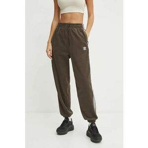 adidas Originals pantaloni de trening Polar Fleece Track Pant culoarea verde, cu imprimeu, IY7835 imagine