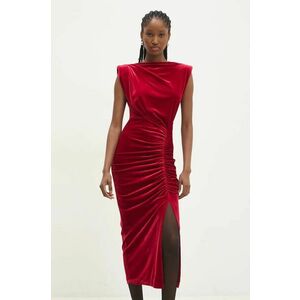 Answear Lab rochie culoarea rosu, midi, mulata imagine