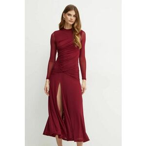 Bardot rochie LIYANA culoarea bordo, maxi, mulata, 59518DB imagine