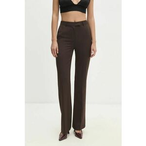 Answear Lab pantaloni femei, culoarea maro, mulata, high waist imagine