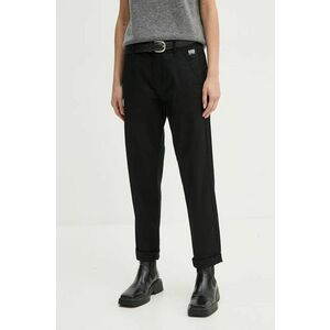 G-Star Raw pantaloni femei, culoarea negru, fason chinos, medium waist, D25257-C105 imagine