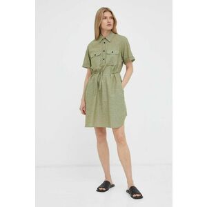 G-Star Raw rochie din amestec de in culoarea verde, mini, evazati imagine