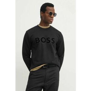 BOSS hanorac de bumbac barbati, culoarea negru, cu imprimeu, 50524360 imagine