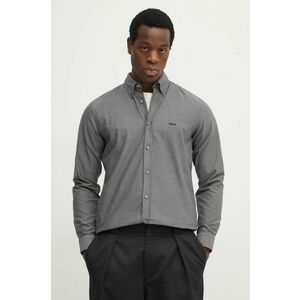 Boss Orange cămașă din bumbac bărbați, culoarea gri, cu guler button-down, regular, 50519707 imagine