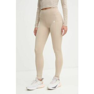 adidas Performance leggins de antrenament Optime culoarea bej, uni, IX0221 imagine