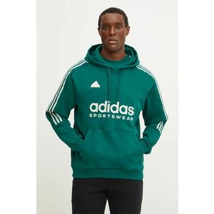 adidas bluză trening Tiro culoarea verde, cu glugă, cu imprimeu, IW5938 imagine