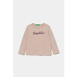 United Colors of Benetton longsleeve din bumbac pentru copii culoarea roz, 3ATNG10GI imagine