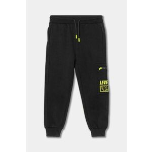 United Colors of Benetton pantaloni de trening pentru copii culoarea negru, cu imprimeu, 3WFMCF05R imagine