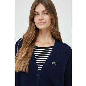 Lacoste cardigan din lana femei, culoarea albastru marin, light imagine