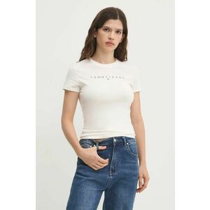 Tommy Jeans tricou din bumbac femei, culoarea bej, DW0DW18398 imagine