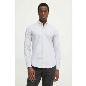 BOSS cămașă din bumbac bărbați, culoarea alb, cu guler button-down, slim, 50520275 imagine