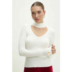 Answear Lab pulover femei, culoarea alb, light, cu turtleneck imagine