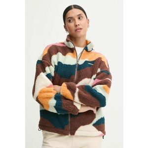 Picture hanorac fleece Gypsi culoarea maro, cu imprimeu, WSW0344 imagine