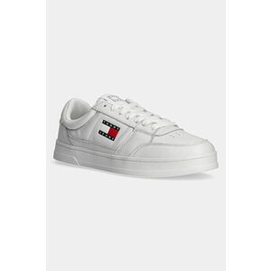 Tommy Jeans sneakers din piele TJM THE GREENWICH NEW ESS culoarea alb, EM0EM01574 imagine