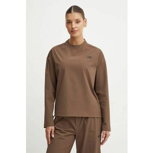 The North Face bluză Woven femei, culoarea maro, uni, NF0A89H21OI1 imagine