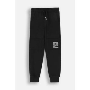 Coccodrillo pantaloni de trening din bumbac pentru copii culoarea negru, cu imprimeu, FOREST FRIENDS JUNIOR imagine