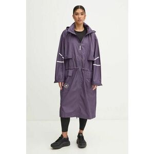 adidas by Stella McCartney geacă femei, culoarea violet, de tranziție, oversize, IW9918 imagine