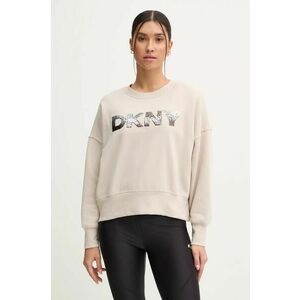 Dkny bluză femei, culoarea bej, cu imprimeu, DP4T1071 imagine