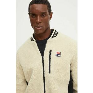 Fila hanorac fleece Leubsdorf culoarea bej, cu imprimeu, FAM0741 imagine