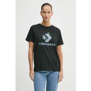 Converse tricou din bumbac femei, culoarea negru, 10026755-A02 imagine