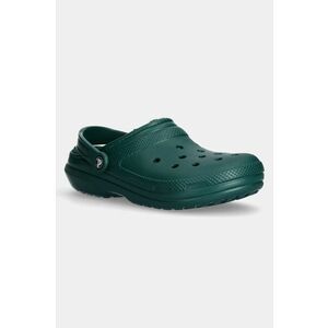 Crocs papuci de casă Classic Lined Clog culoarea verde, 203591 imagine