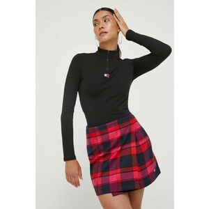 Tommy Jeans longsleeve femei, culoarea negru imagine