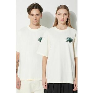 Filling Pieces tricou din bumbac T-shirt Gowtu culoarea bej, cu imprimeu, 74433929936 imagine