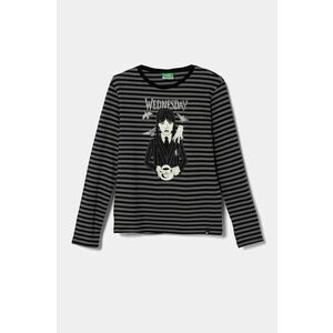 United Colors of Benetton longsleeve din bumbac pentru copii culoarea negru, 37JPC10ME imagine