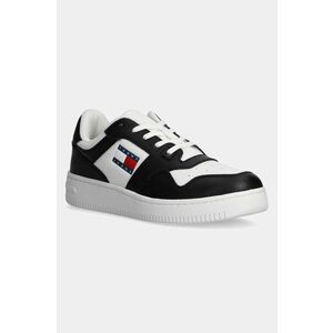 Tommy Jeans sneakers din piele TJW RETRO BASKET ESS culoarea negru, EN0EN02505 imagine