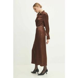 Answear Lab rochie culoarea maro, maxi, drept imagine