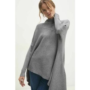 Answear Lab pulover femei, culoarea gri, light, cu turtleneck imagine