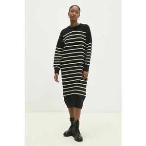 Answear Lab rochie din lana culoarea negru, maxi, oversize imagine