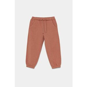 United Colors of Benetton pantaloni de trening pentru copii culoarea portocaliu, neted, 39M2GF04F imagine