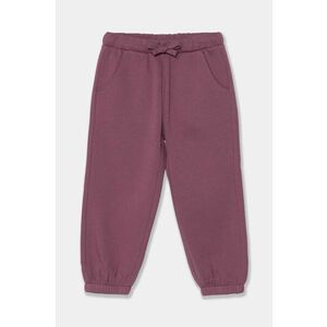 United Colors of Benetton pantaloni de trening pentru copii culoarea violet, neted imagine