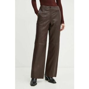 Forte Forte pantaloni de piele femei, culoarea rosu, drept, high waist, 13215_my pants imagine