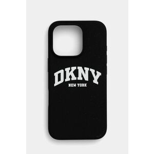 Dkny Husa pentru telefon iPhone 16 Pro 6.3 culoarea negru, DKHMP16LSNYACH imagine