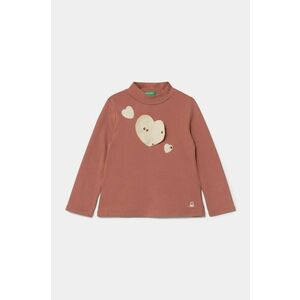 United Colors of Benetton longsleeve din bumbac pentru copii culoarea portocaliu, 3AOUG10H3 imagine