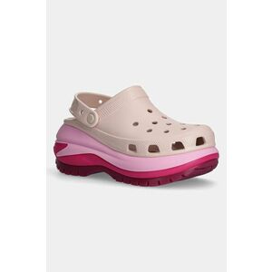 Crocs papuci Mega Crush Matte Clog femei, culoarea roz, cu platforma, 210749 imagine