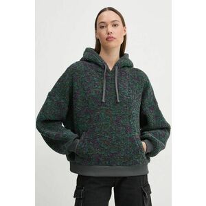 Vans hanorac fleece culoarea verde, cu glugă, modelator, VN000JTQ1O71 imagine